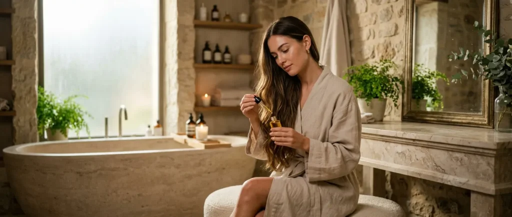 Inquiétude autour d’un reflet sur cheveux blonds colorés après un contact possible avec un antiseptique, sans altération durable établie.