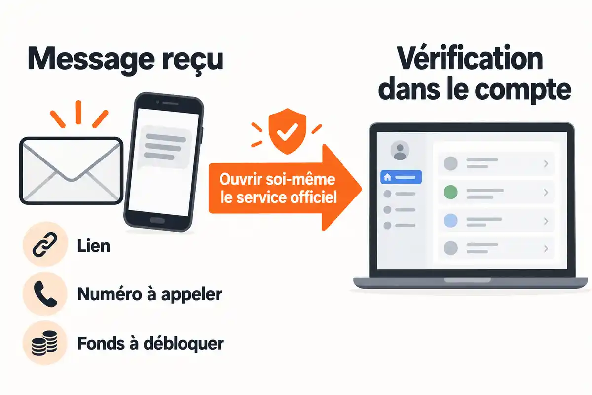 Lien, numéro à appeler ou frais réclamés appellent à vérifier directement dans le compte si le paiement y apparaît.