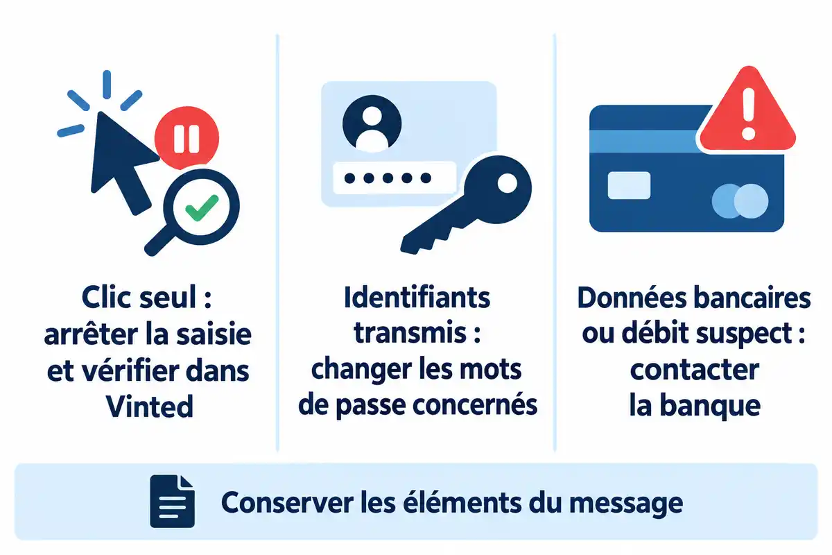Un clic seul, des identifiants transmis ou des données bancaires exposées appellent des premières démarches différentes.